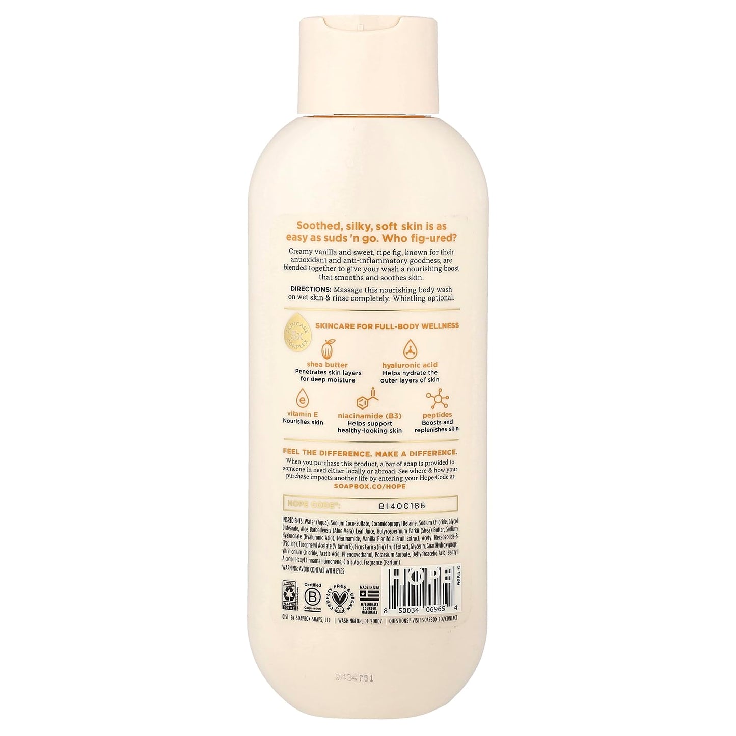 Soapbox Restoring Body Wash – Vanilla Bean & Fig, 20 fl oz