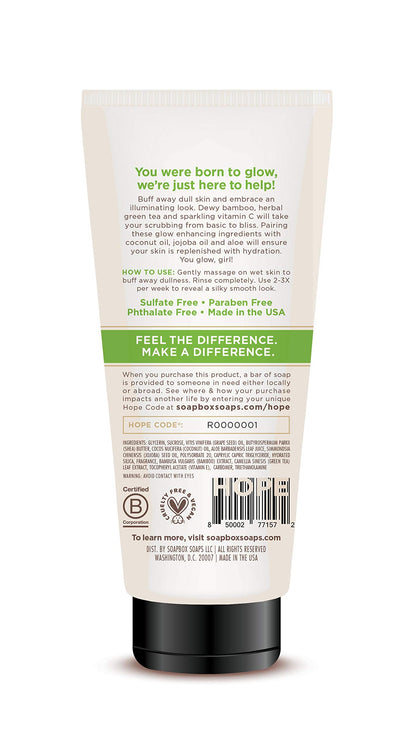 Soapbox Gentle Exfoliating Body Scrub – Bamboo & Green Tea, 6oz