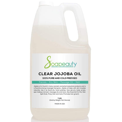 Soapeauty Clear Jojoba Oil – 100% Pure & Natural, Cold-Pressed, Hexane-Free | Multi-Purpose Moisturizing Oil (7 Pound)