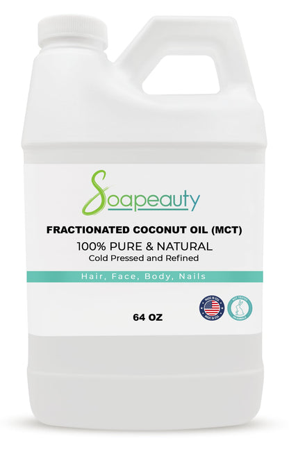 Soapeauty Fractionated Coconut Oil – 64 oz, 100% Natural Carrier for Skin, Hair & Soap Making