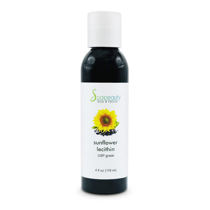 Soapeauty Sunflower Lecithin Liquid Oil — Cold Pressed, Unrefined, USP Grade (4 fl oz)