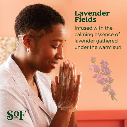 South Of France SoF Nourishing Hand Wash – Lavender Fields with Sea Algae, Coconut & Olive Oil – Vegan, Non-GMO, 3×8 oz
