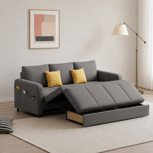 Gabriel Two Seater Sofa Bed, Linen