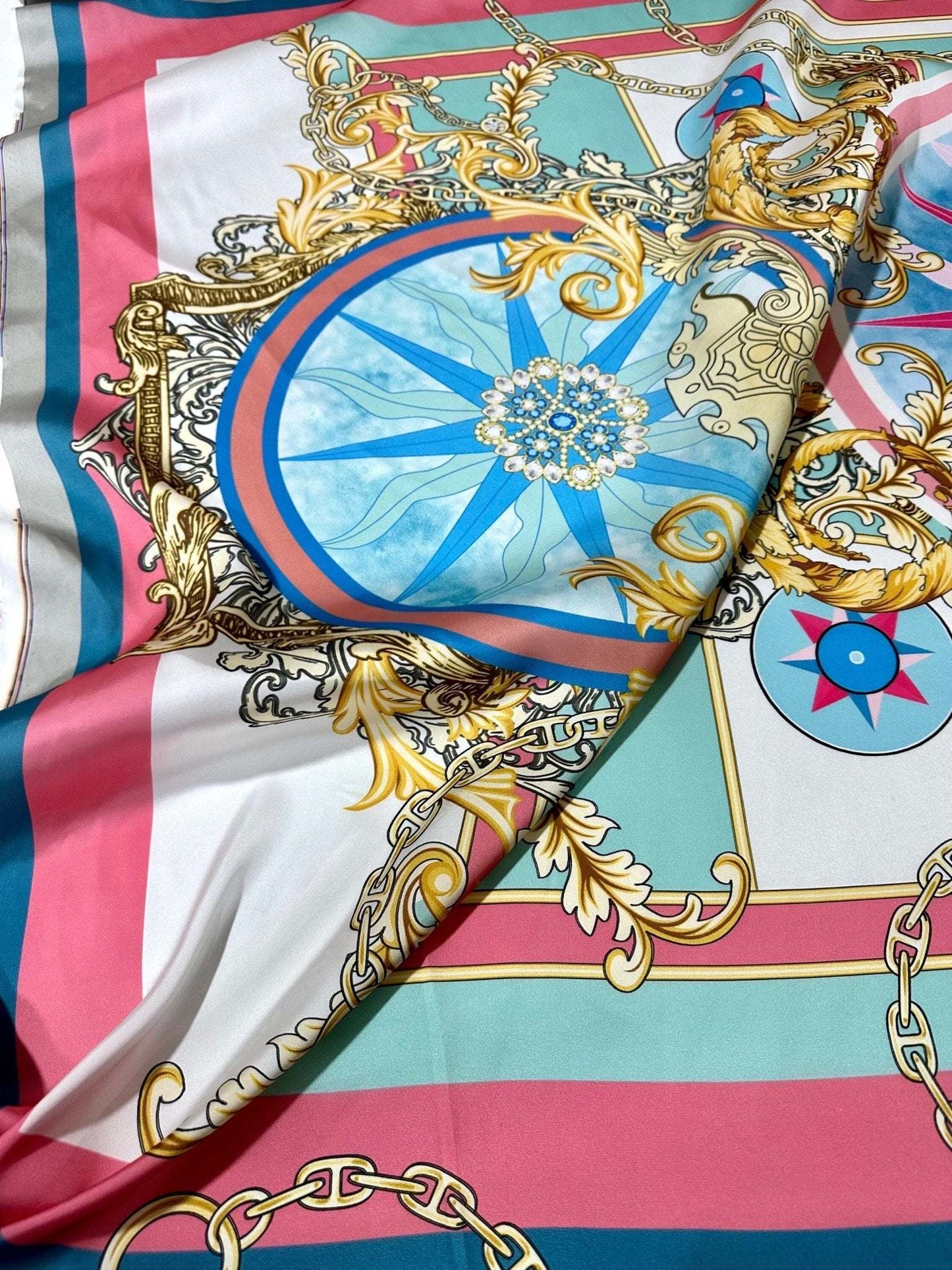 Baroque Chain Pattern Fabric by Metre