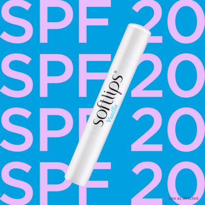 SoftLips Vanilla Lip Protectant SPF 20 – Hydrating Lip Balm (2-Pack)