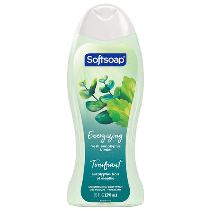 Softsoap Eucalyptus & Mint Body Wash – Moisturizing 4-Pack, 20 oz each