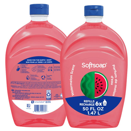 Softsoap Limited Edition Watermelon Refill Bottles – 100 FL OZ Total (2x50)