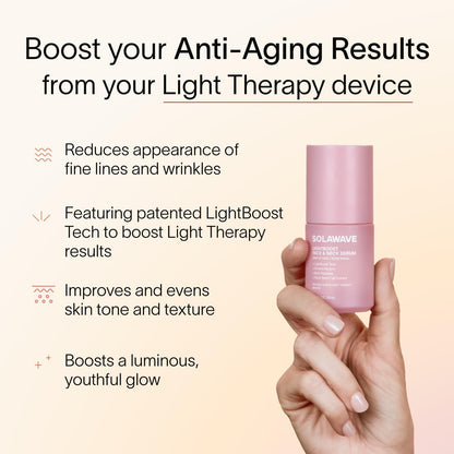Solawave LightBoost Red Light Serum for Face & Neck | Pairs with Beauty Wand & Microcurrent Devices