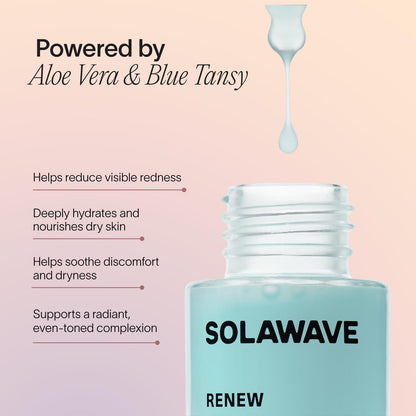 Solawave Renew Complex Serum for Face & Neck — Red Light Therapy Activation (2 Pack, 1 oz)