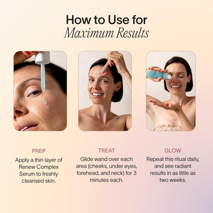Solawave Renew Complex Serum for Face & Neck — Red Light Therapy Activation (2 Pack, 1 oz)
