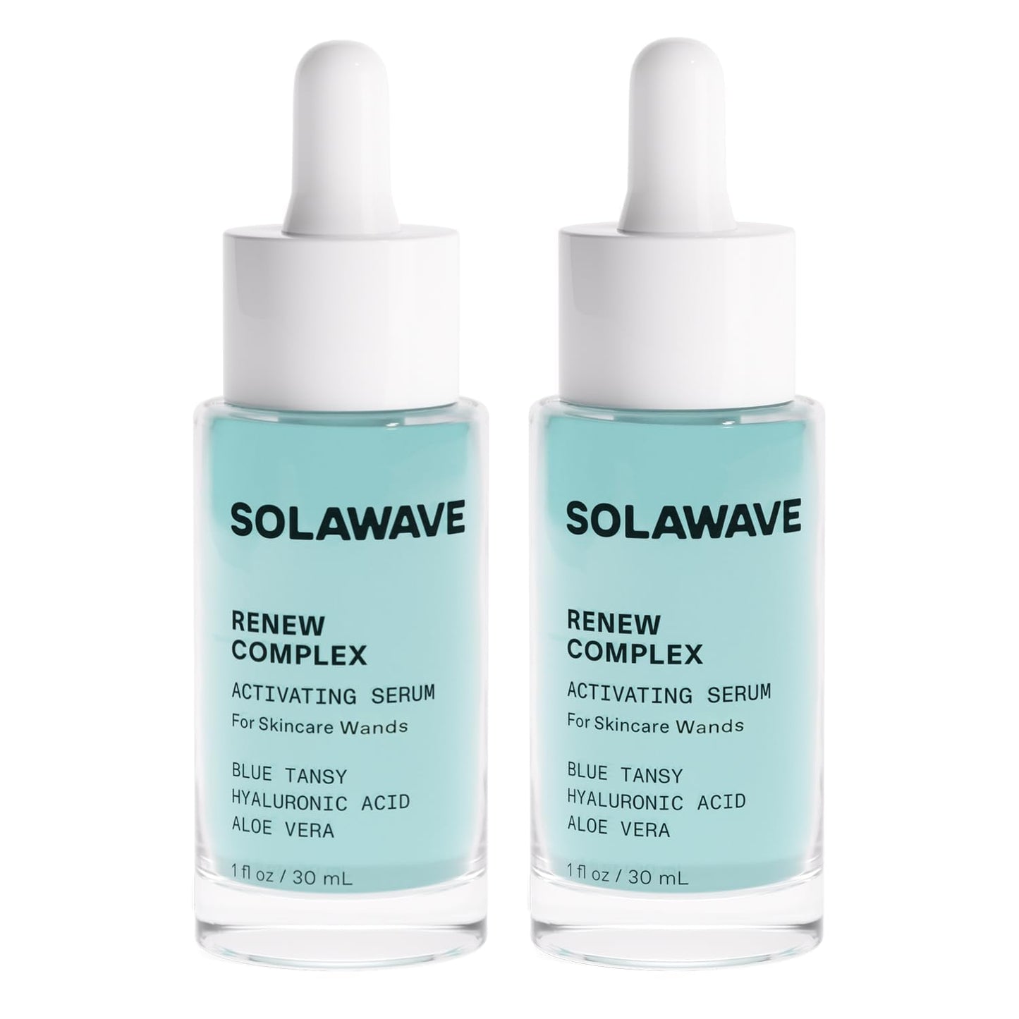 Solawave Renew Complex Serum for Face & Neck — Red Light Therapy Activation (2 Pack, 1 oz)