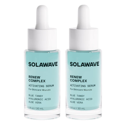 Solawave Renew Complex Serum for Face & Neck — Red Light Therapy Activation (2 Pack, 1 oz)
