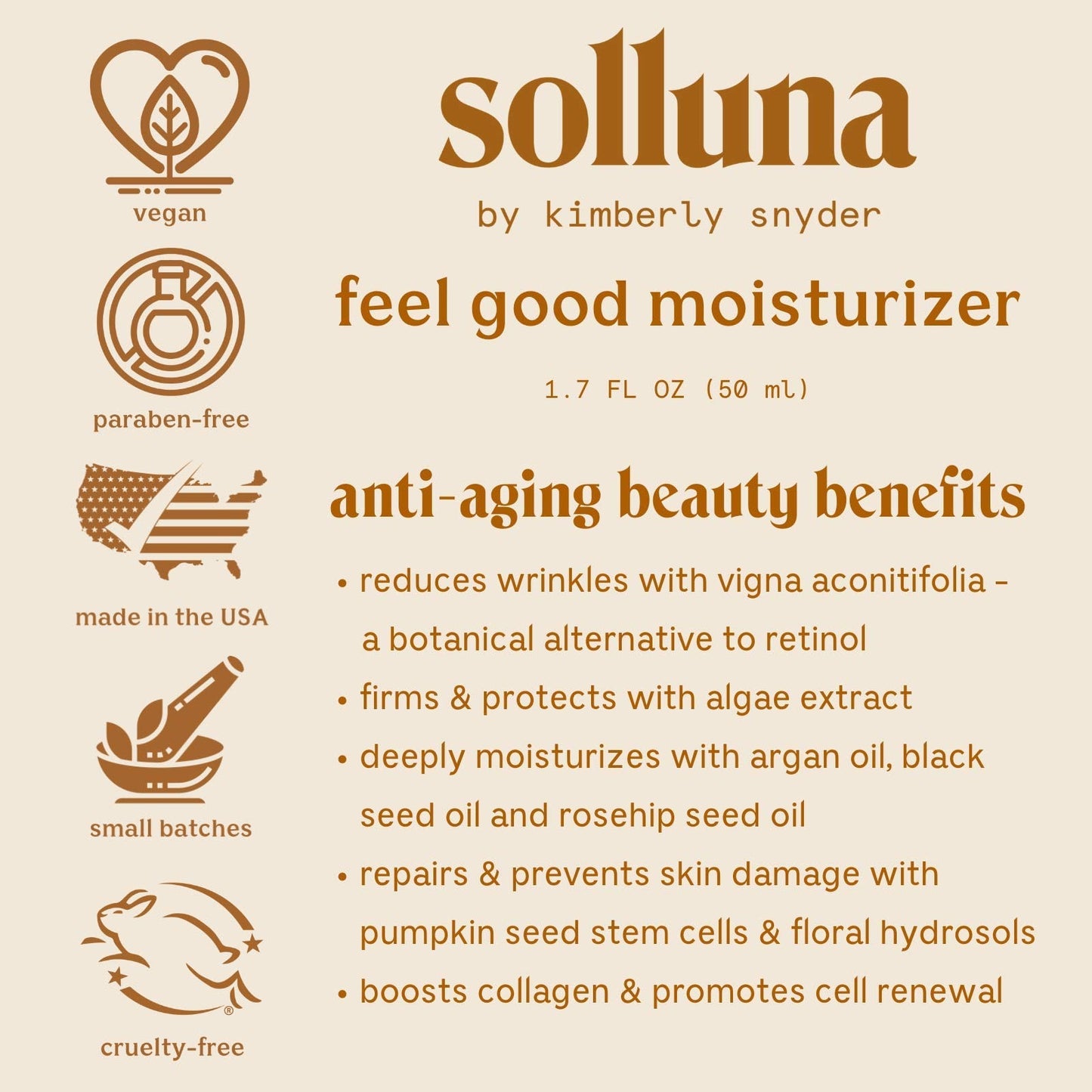Solluna by Kimberly Snyder Hydrating Anti-Aging Moisturizer — Plant-Based Retinol Alternative