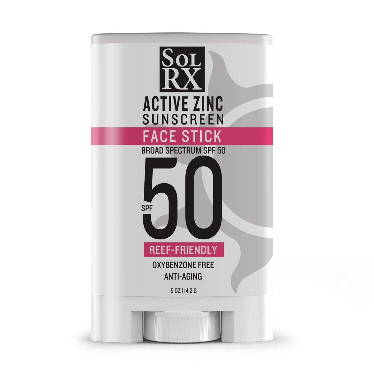 SolRX Mineral SPF 50 Sunscreen Stick for Face – Clear, Non-Greasy, Reef-Safe (Pack of 2)