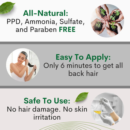 Solutrel Black Hair Dye Shampoo – Instant Gray Coverage, 10-in-1 Herbal Color (Ammonia-Free)