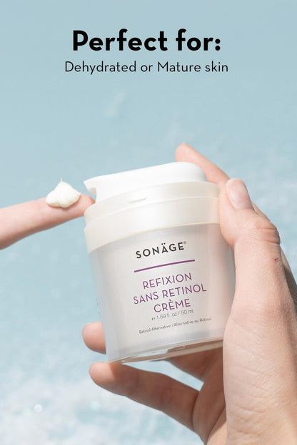 SONAGE Refixion Sans Retinol Cream | Bakuchiol Anti-Aging Moisturizer | Natural Retinol Alternative
