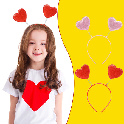 Sonarun 12 Pack Heart Shaped Sequins Headbands – Valentine's Day Party Accessories