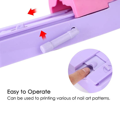 Sonew Nail Art Pattern Printer – Professional DIY Nail Stamper with 6 Stainless Templates