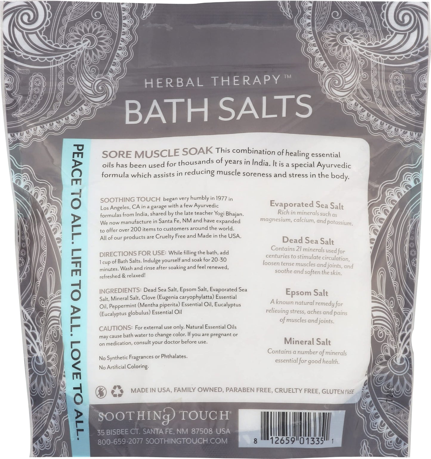 Soothing Touch Tension Relief Bath Salts – Eucalyptus, Clove & Peppermint, 32 oz
