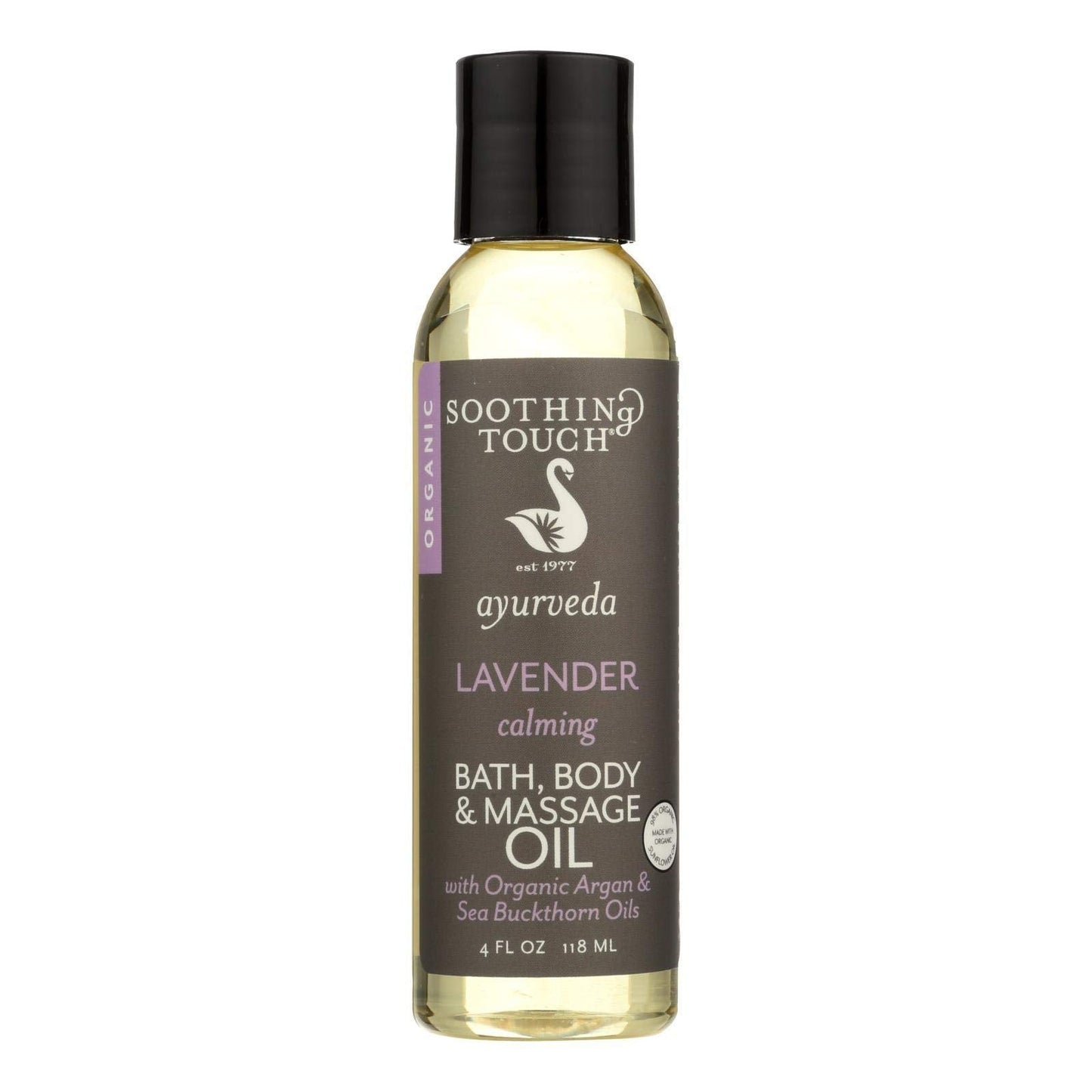 Soothing Touch Lavender Bath, Body & Massage Oil – Organic Ayurveda, 4 oz