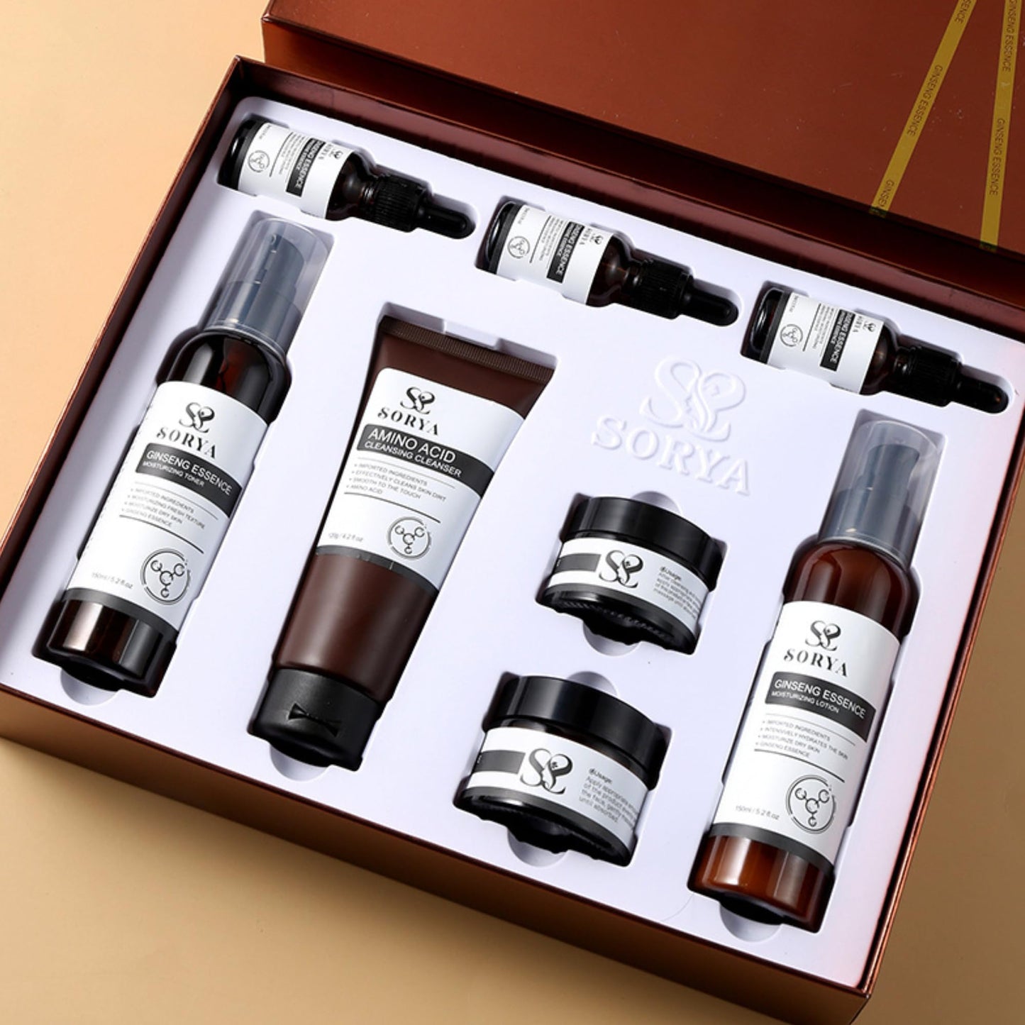 SORYA Korean Red Ginseng Skin Care Set (8-Piece) – Complete Daily Routine