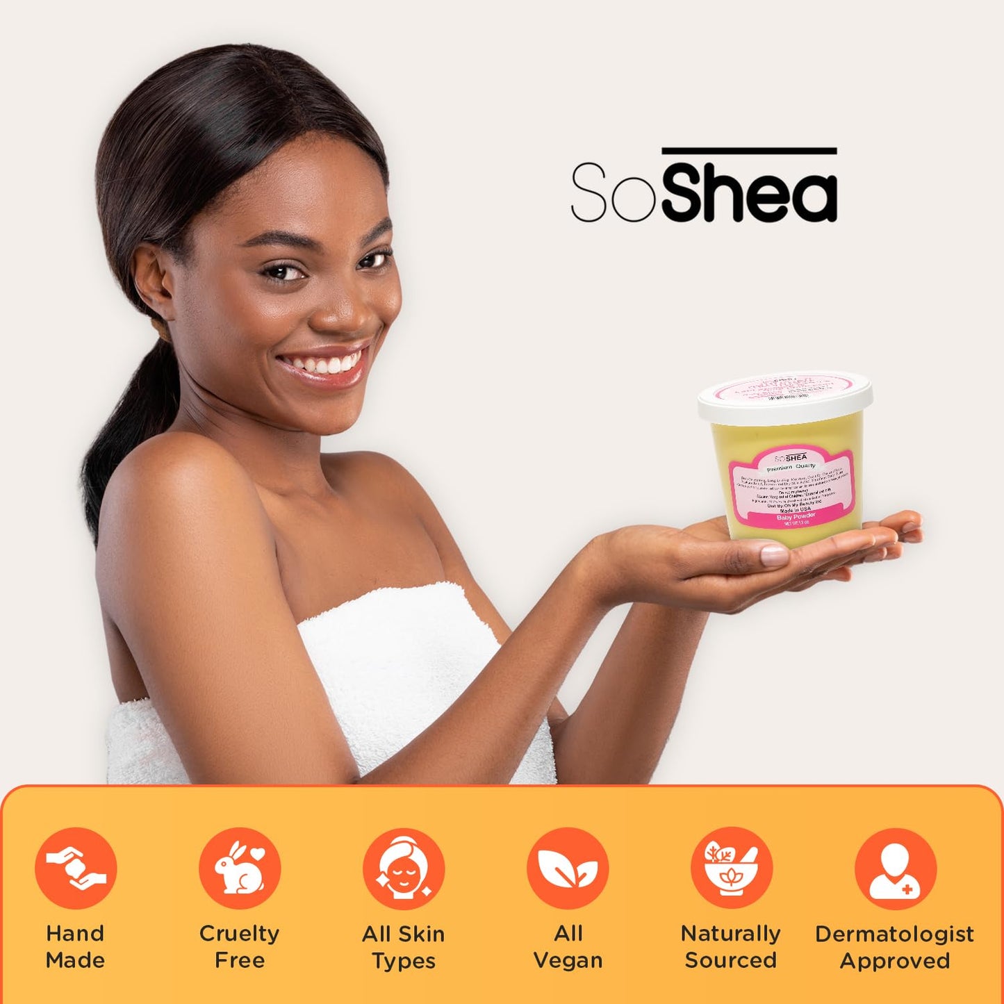 SoShea Whipped Shea Butter Baby Powder – Nourishes, Hydrates & Renewed Skin | 11.5oz