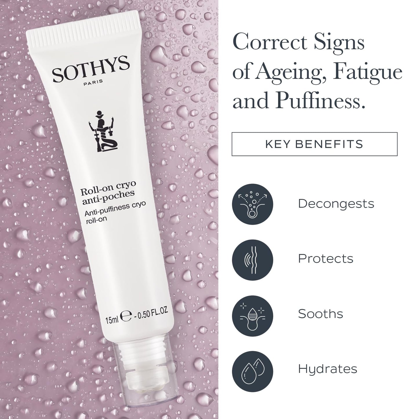 SOTHYS Anti-Puffiness Cryo Roll-On | Eye Roller for Dark Circles