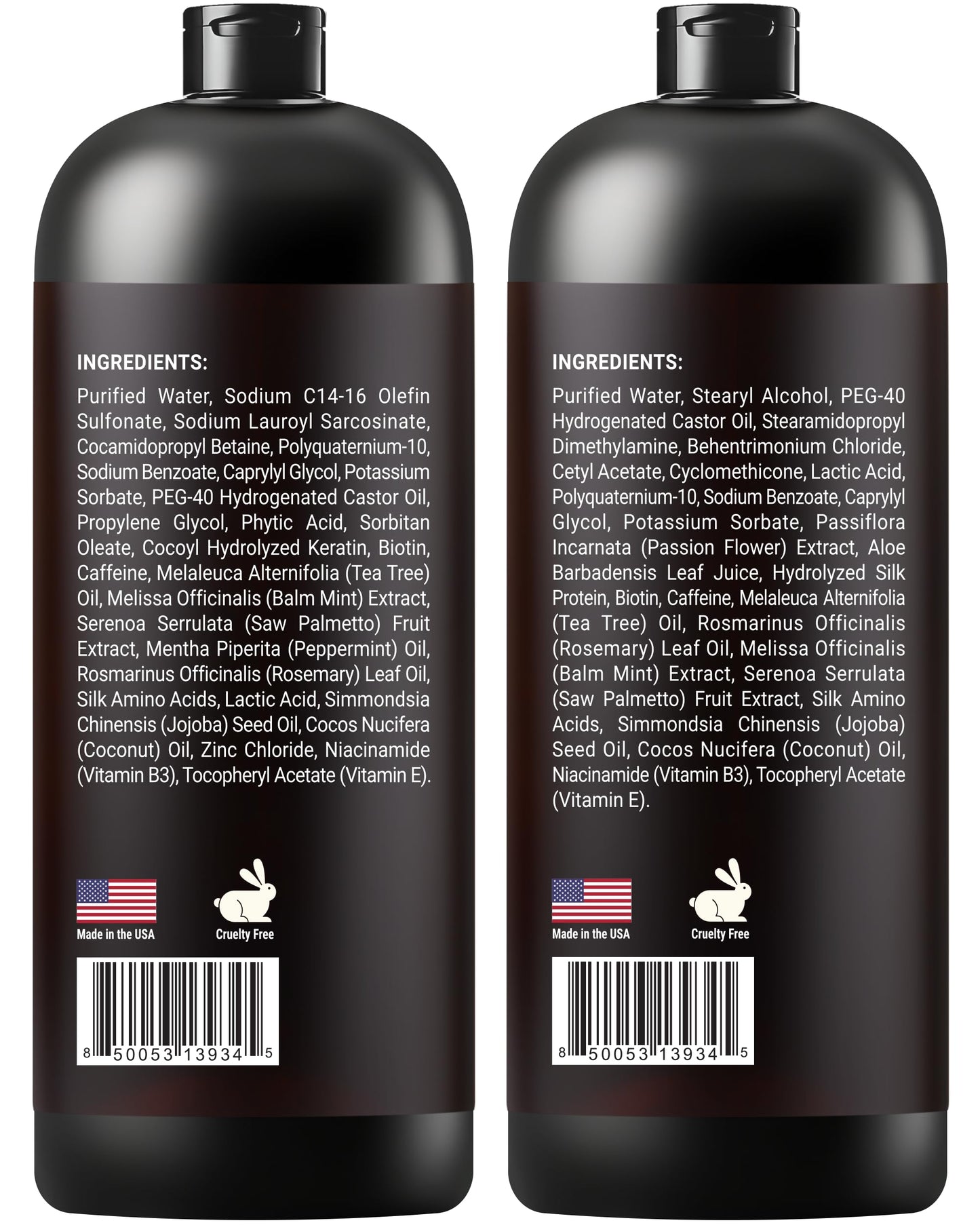 SOULSPA PURE Biotin Shampoo & Conditioner Set – 16 oz Each | Rosemary & Mint