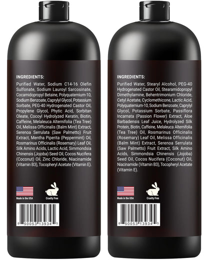 SOULSPA PURE Biotin Shampoo & Conditioner Set – 16 oz Each | Rosemary & Mint