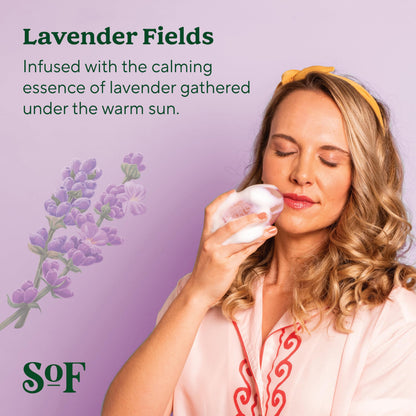 South Of France Lavender Fields Triple Milled Bar Soap - 4 x 6 oz Bars | Coconut Oil & Organic Shea Butter | Vegan & Non-GMO