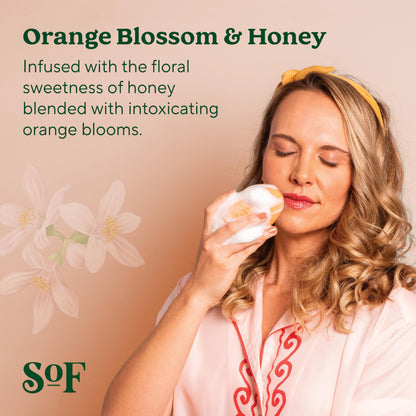 South Of France SoF Triple Milled Bar Soap – Orange Blossom & Honey, Coconut Oil & Shea Butter – Vegan & Non-GMO – 4 Bars