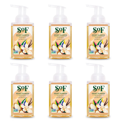 South Of France SoF Hydrating Foaming Hand Wash — Organic Agave & Coconut Oil (Vegan, Non-GMO) 8 oz × 6