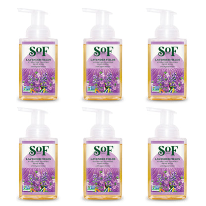 South Of France SoF Hydrating Foaming Hand Wash Lavender Fields – Vegan, Non-GMO, 8 oz (6 Pack)