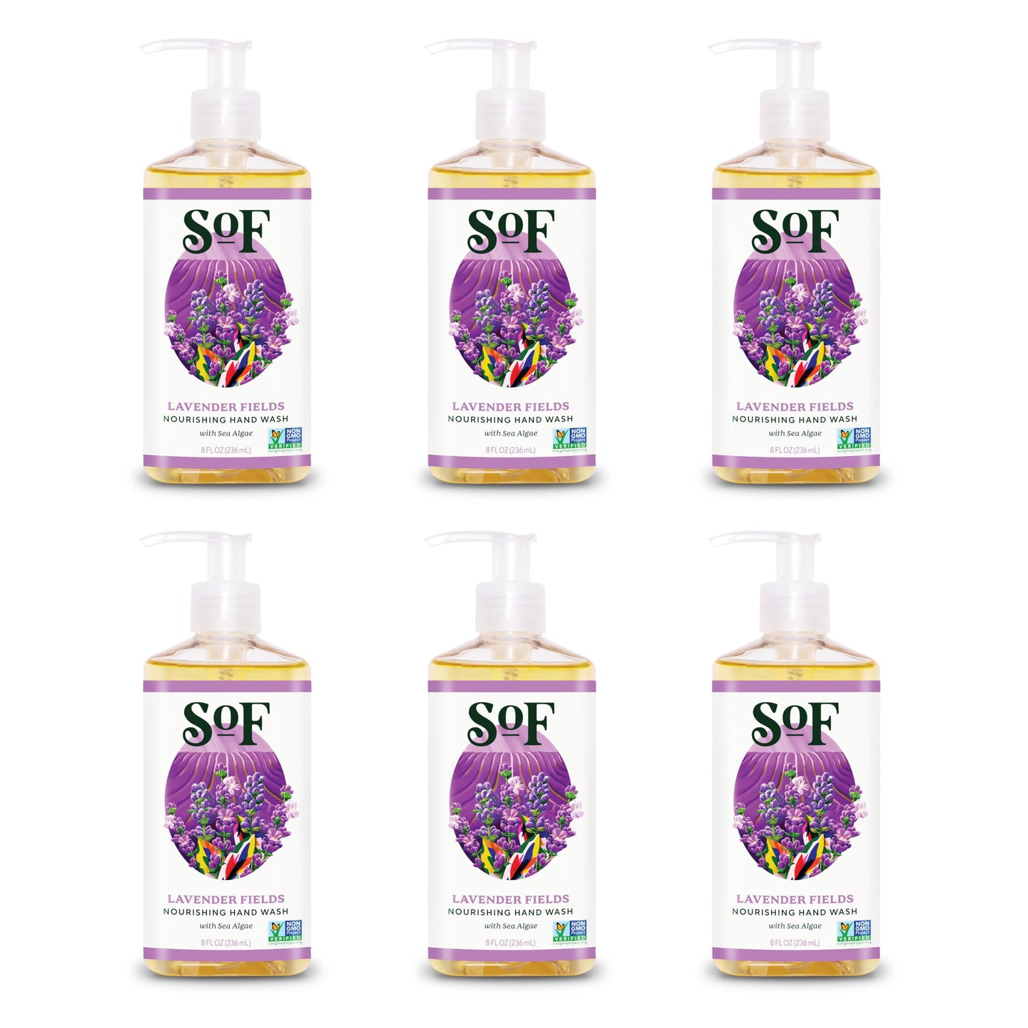 South Of France SoF Nourishing Hand Wash – Lavender Fields with Sea Algae, Coconut & Olive Oil | Vegan & Non-GMO