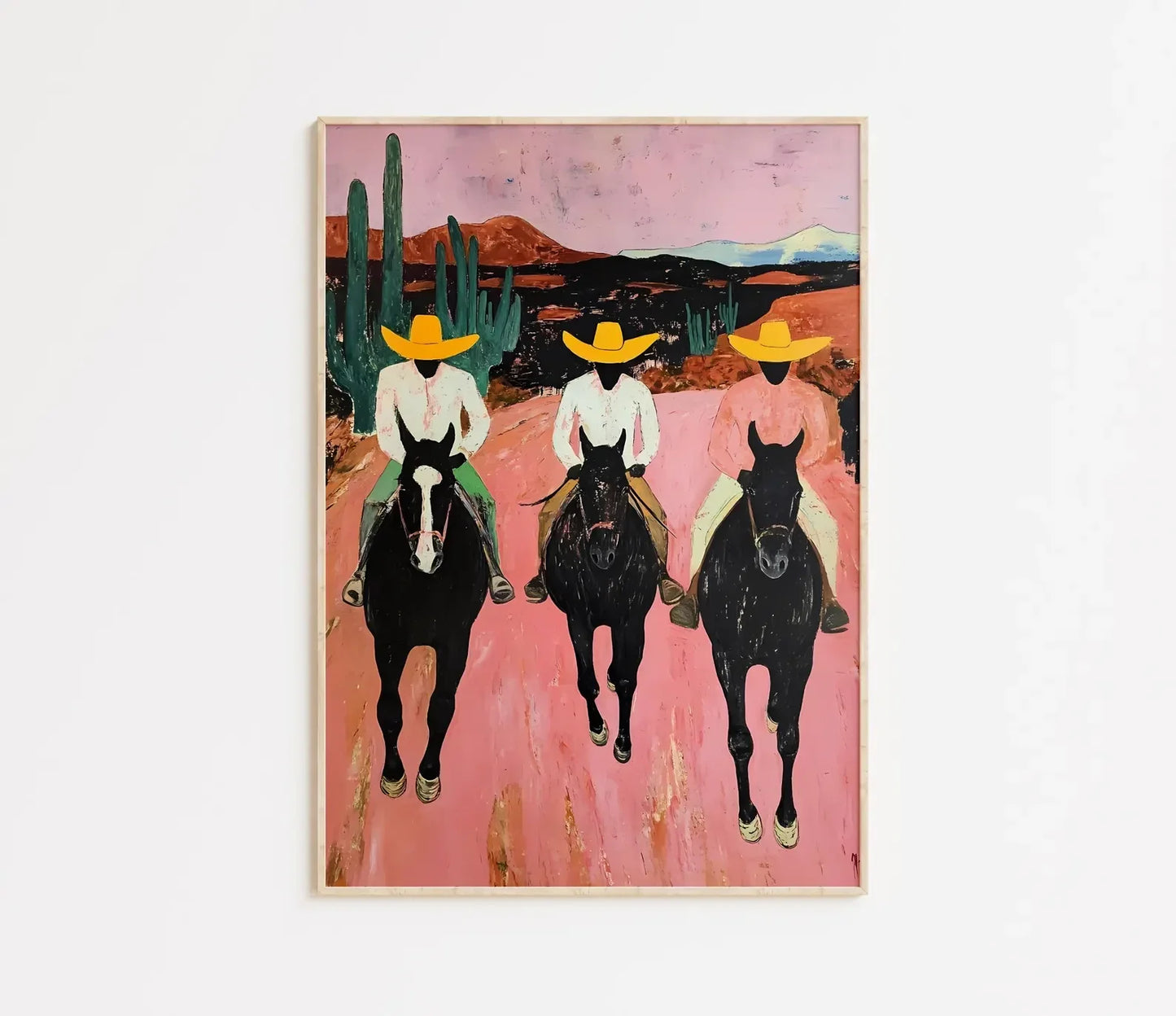 Southwestern Cowboys Print – Colorful Abstract Western Horse Poster