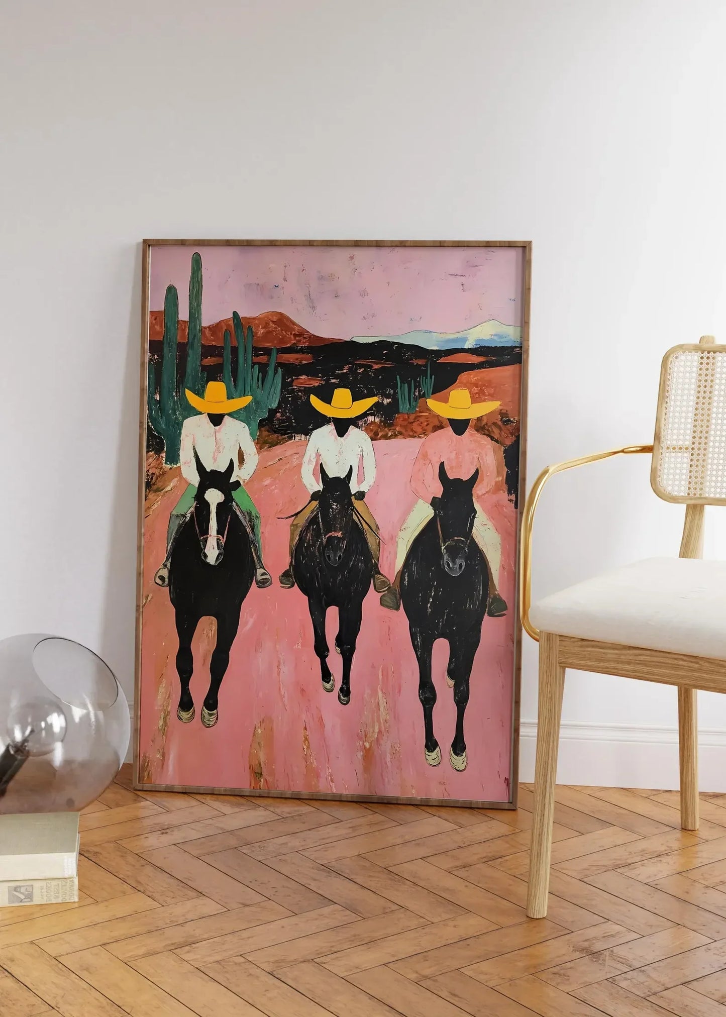 Southwestern Cowboys Print – Colorful Abstract Western Horse Poster