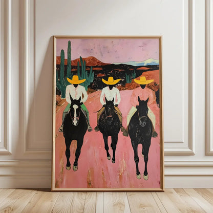 Southwestern Cowboys Print – Colorful Abstract Western Horse Poster