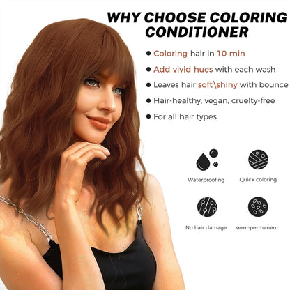 SOVONCARE Hair Color Depositing Conditioner - Light Copper | Semi-Permanent Color, 5.28 oz