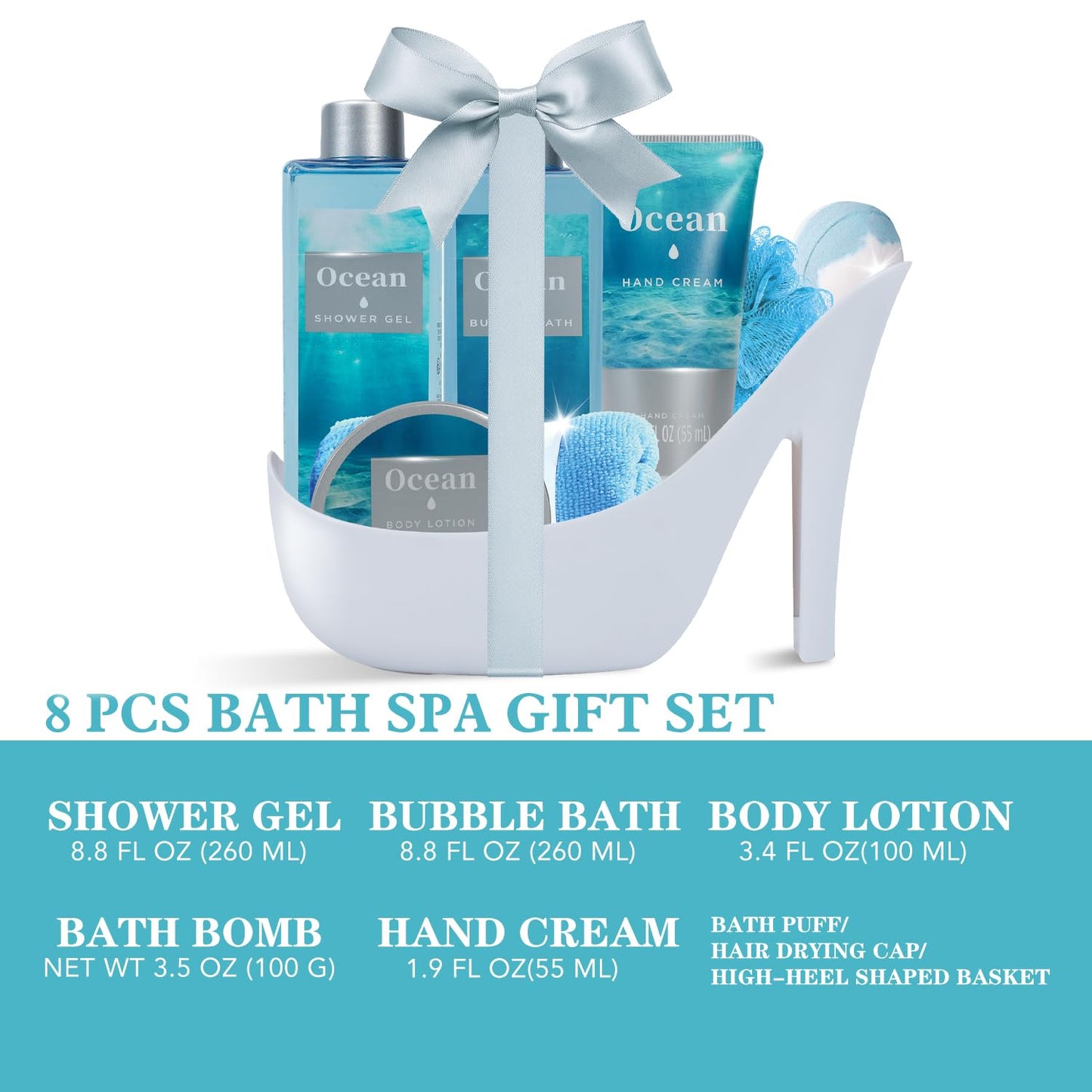 Spa Luxetique Ocean Breeze 8-Piece High Heel Gift Set for Women