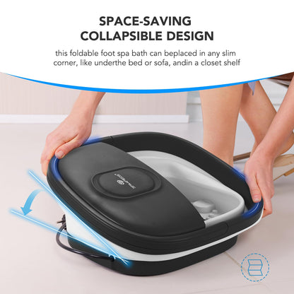 SPA4PIEDS Collapsible Foot Spa Bath — Heat, Massage Rollers & 10-in-1 Pedicure Kit