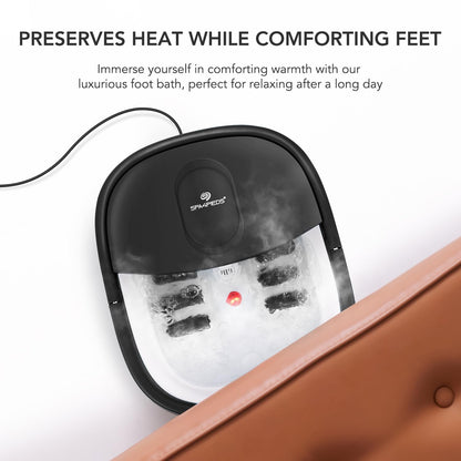 SPA4PIEDS Collapsible Foot Spa Bath — Heat, Massage Rollers & 10-in-1 Pedicure Kit