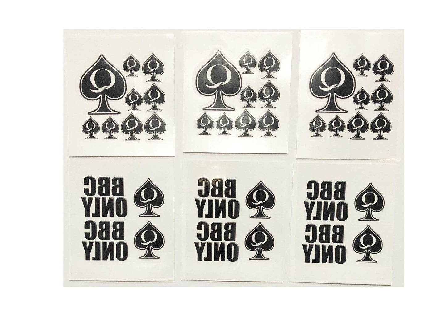 SpadesCastle Queen of Spades Temporary Tattoos – 39-Piece BBC ONLY Set on 6 Sheets