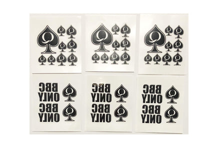 SpadesCastle Queen of Spades Temporary Tattoos – 39-Piece BBC ONLY Set on 6 Sheets