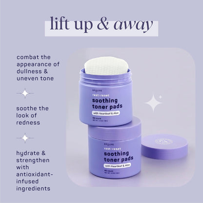 SpaLife Beauty Rest & Reset Toner Pads – Hydrating, Gentle Toner Pads for Uneven Skin Tone