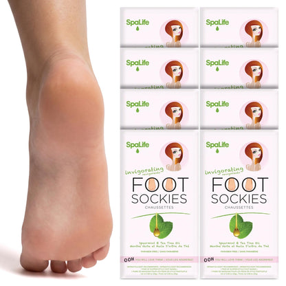 SpaLife Moisturizing Foot Sockies — Intensive Hydration Foot Mask for Dry, Cracked Feet | 8 Pack