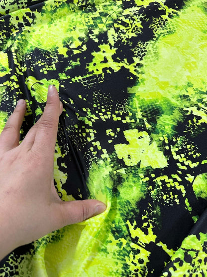 Neon Green Lycra Stretch Fabric by the Metre