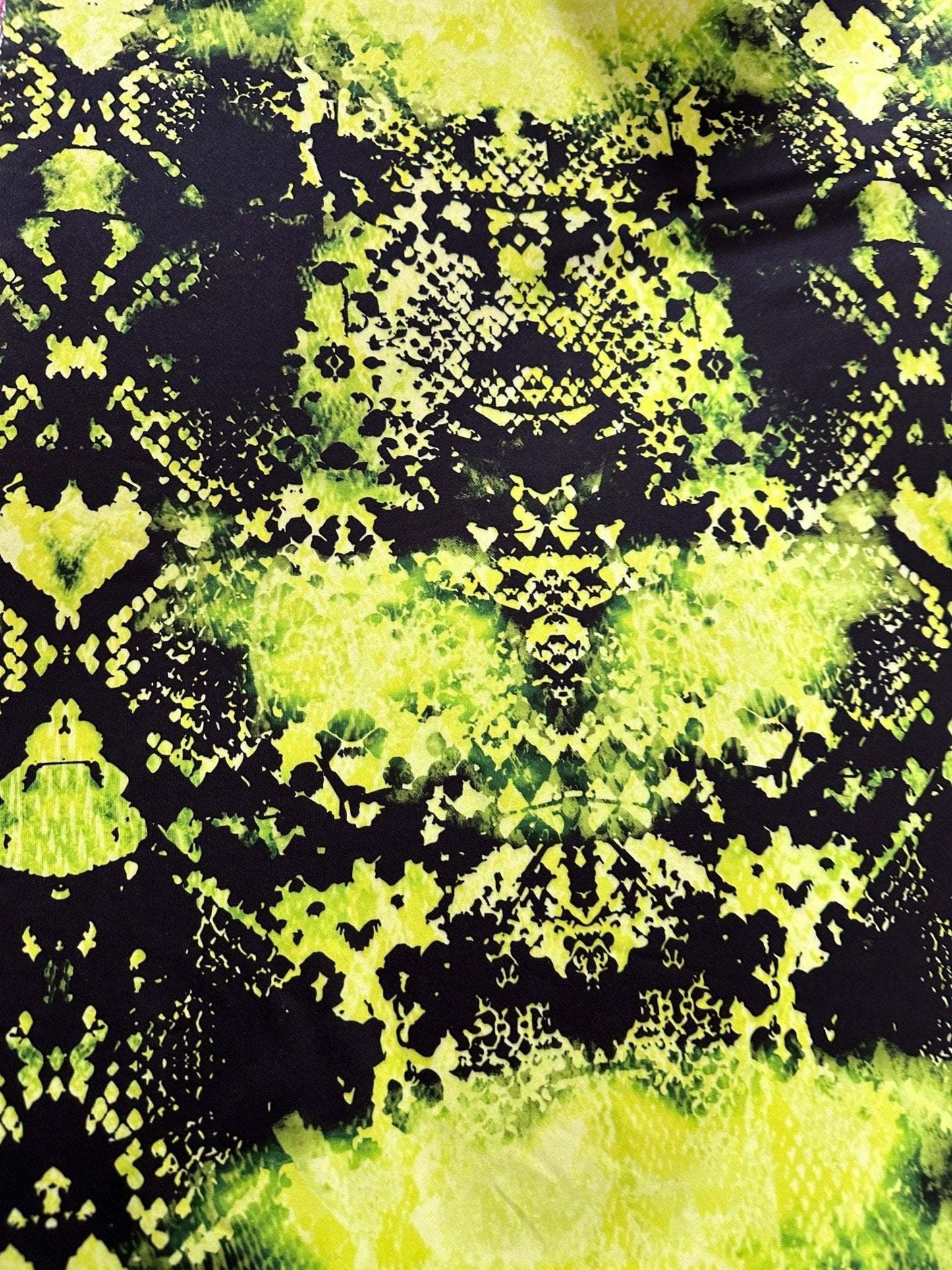 Neon Green Lycra Stretch Fabric by the Metre