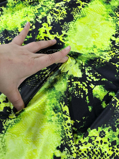 Neon Green Lycra Stretch Fabric by the Metre
