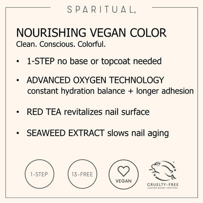 SpaRitual Nourishing Vegan Nail Color Inner Life – One-Step Polish, Light Blue Creme, 0.5 fl oz