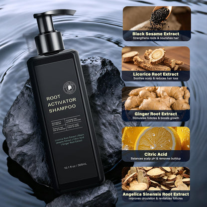 Root Activator Shampoo For Men – Hair Growth Shampoo for Hair Loss and Thinning Hair – 300 mL/10.1 fl oz | SPARTAN HAIR